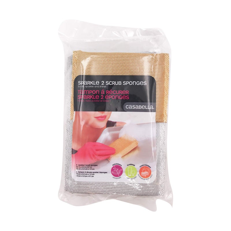 Casabella Sparkle Scrub Sponge, 4-pack - Image 1